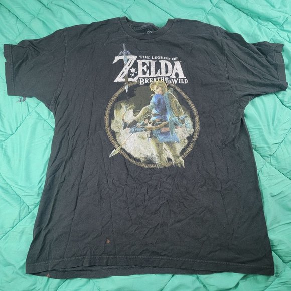 The Legend of Zelda Breath Of The Wild Adult Unisex XL Black Short Sleeve TShirt - Picture 1 of 10